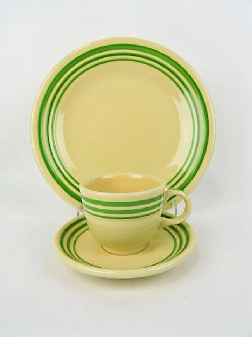 Fiesta Post 86 green stripe dinner plate, cup & (1 of 1)