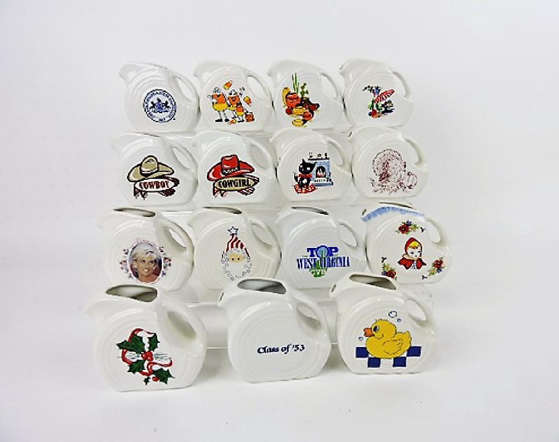 Fiesta Post 86 lot of 15 white mini disk pitchers (1 of 1)