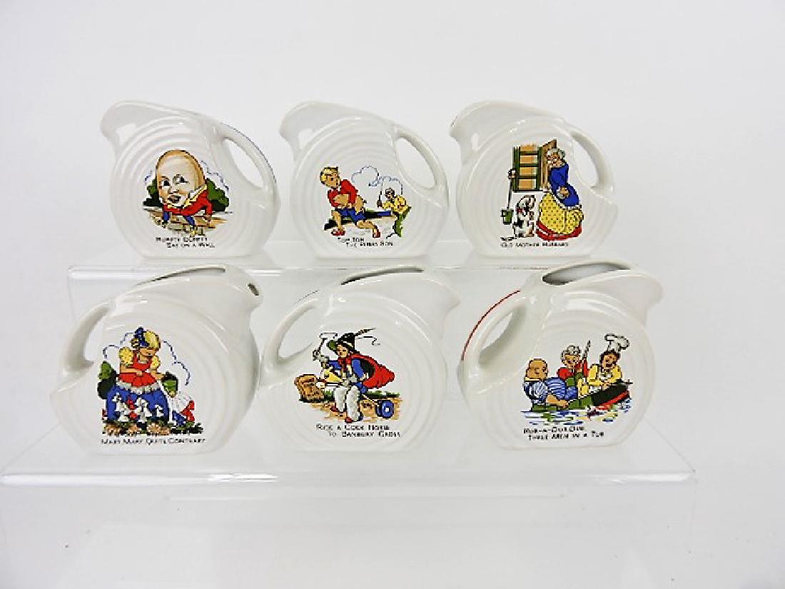 Fiesta Post 86 lot of 6 white mini disk pitchers (1 of 1)