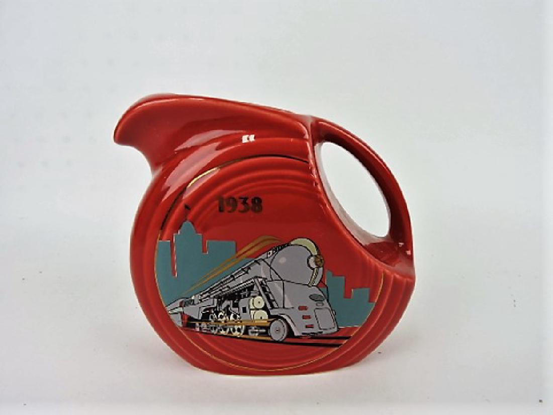 Fiesta Post 86 disk juice pitcher, 1938 Train, (1 of 1)