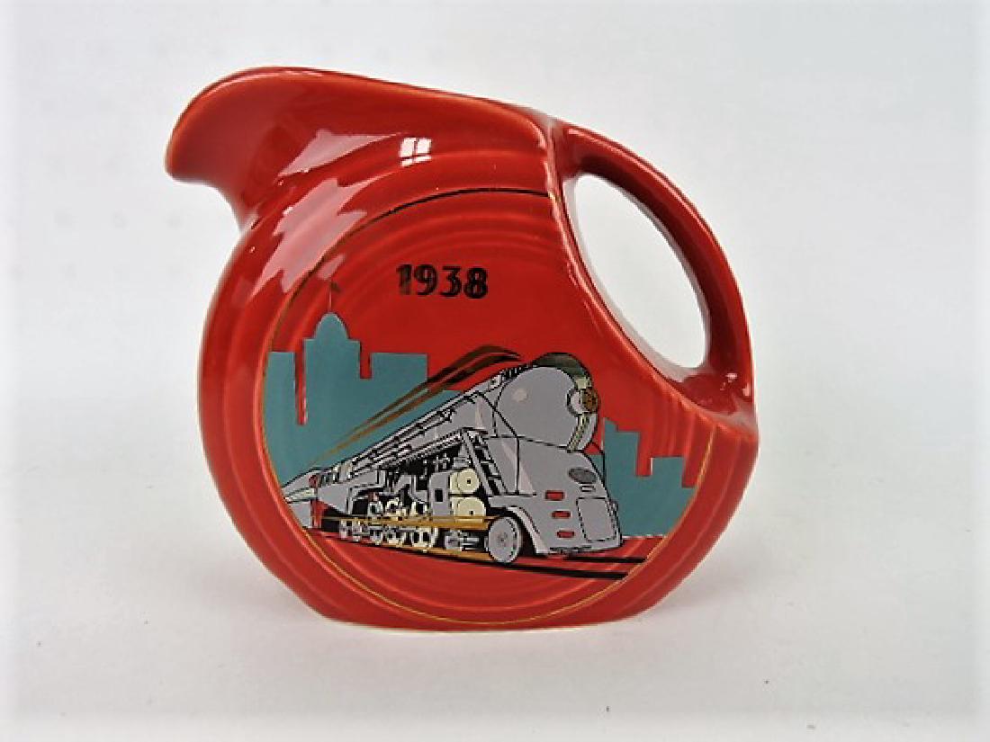 Fiesta Post 86 disk juice pitcher, 1938 Train, (1 of 1)