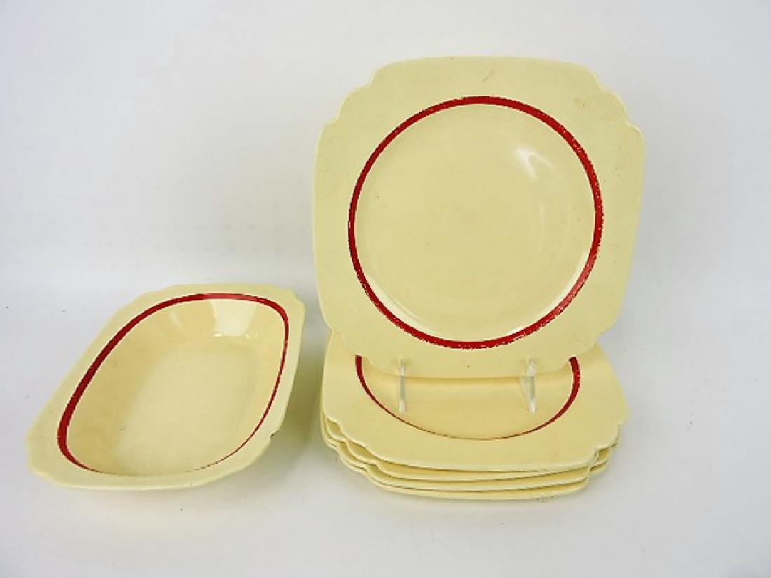 Fiesta Riviera Century, ivory red stripe set of 5- (1 of 1)