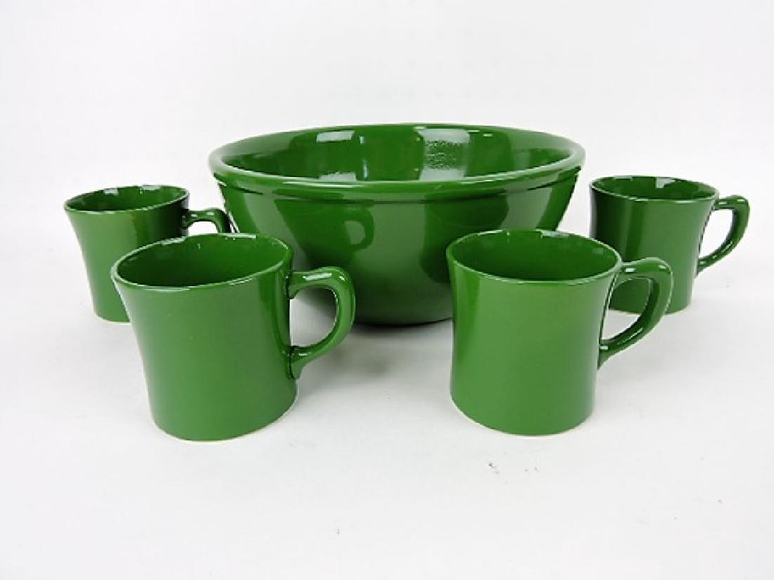 Homer Laughlin rare dark green punch bowl (1 of 1)