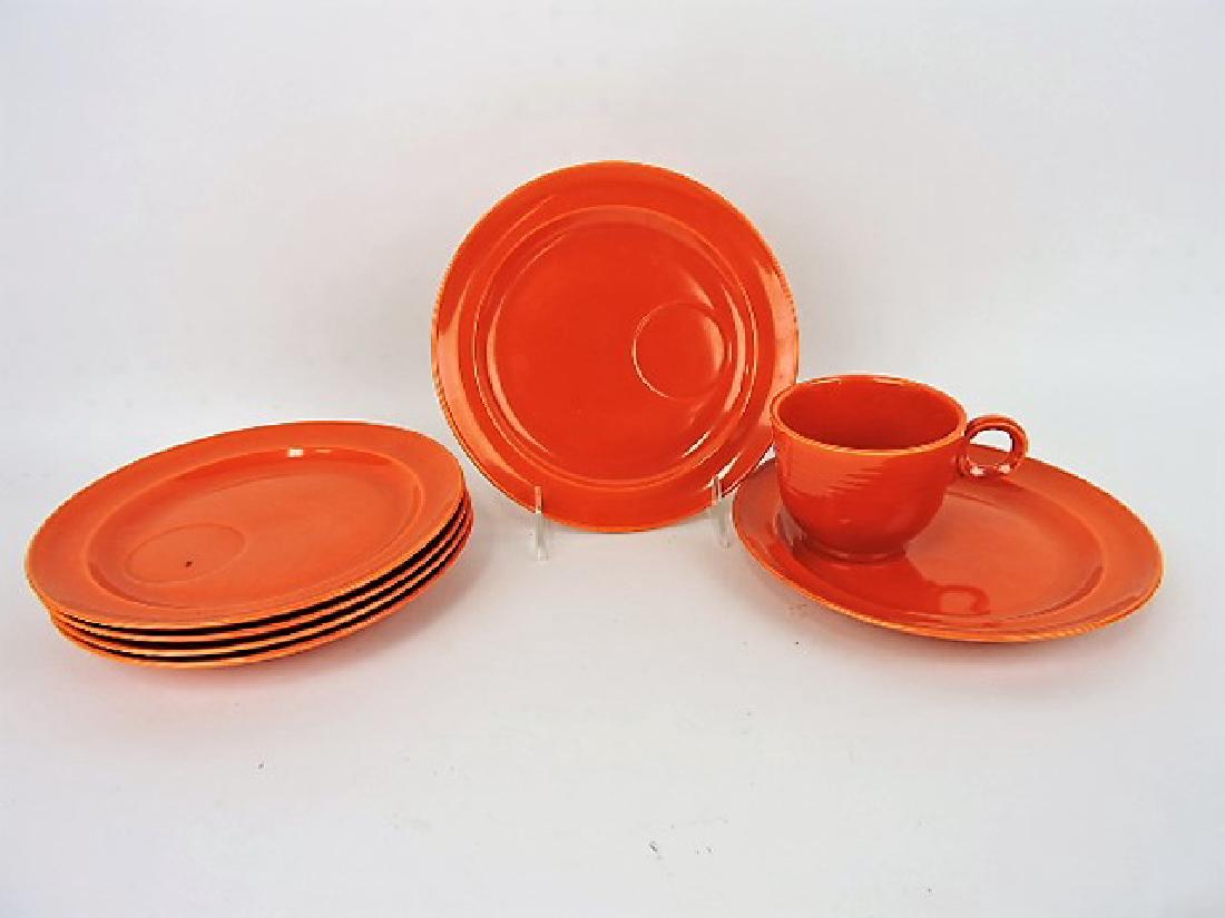 Fiesta red set of 6 snack plates, 7 3/4" with (1 of 3)