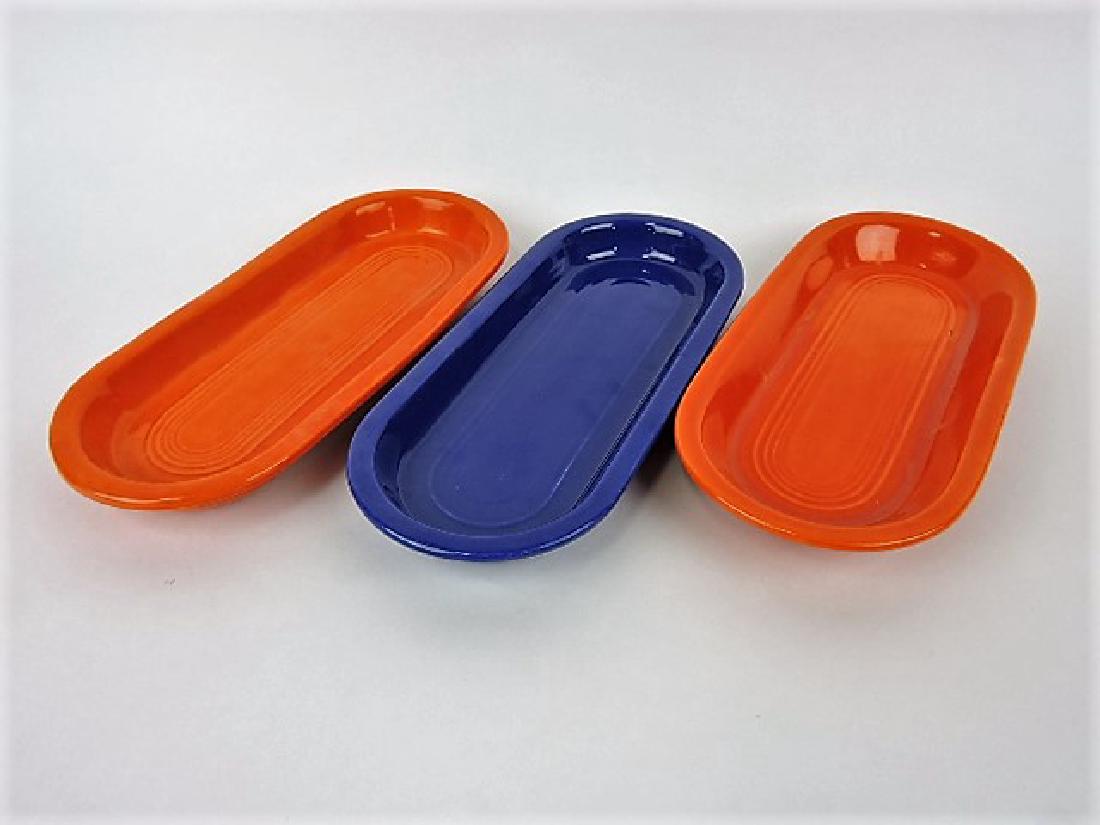 Fiesta utility tray, 2 red & cobalt (nicks) (1 of 1)