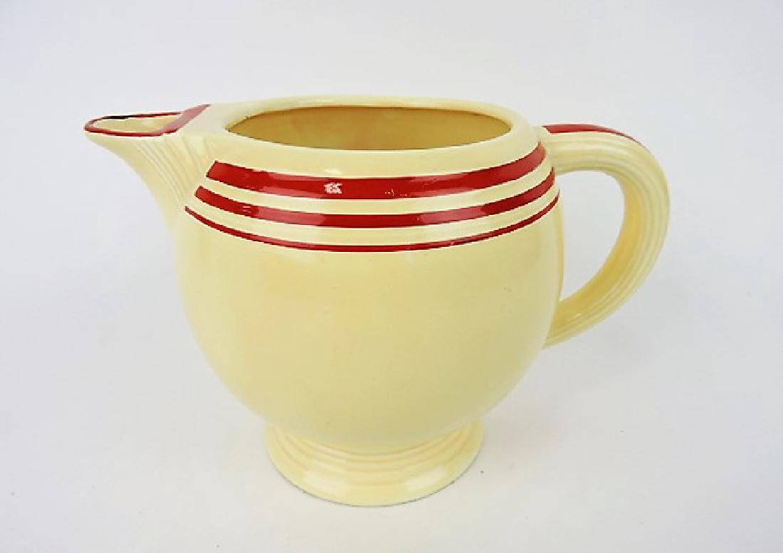 Fiesta ice lip pitcher RARE ivory with red stripe, (1 of 1)