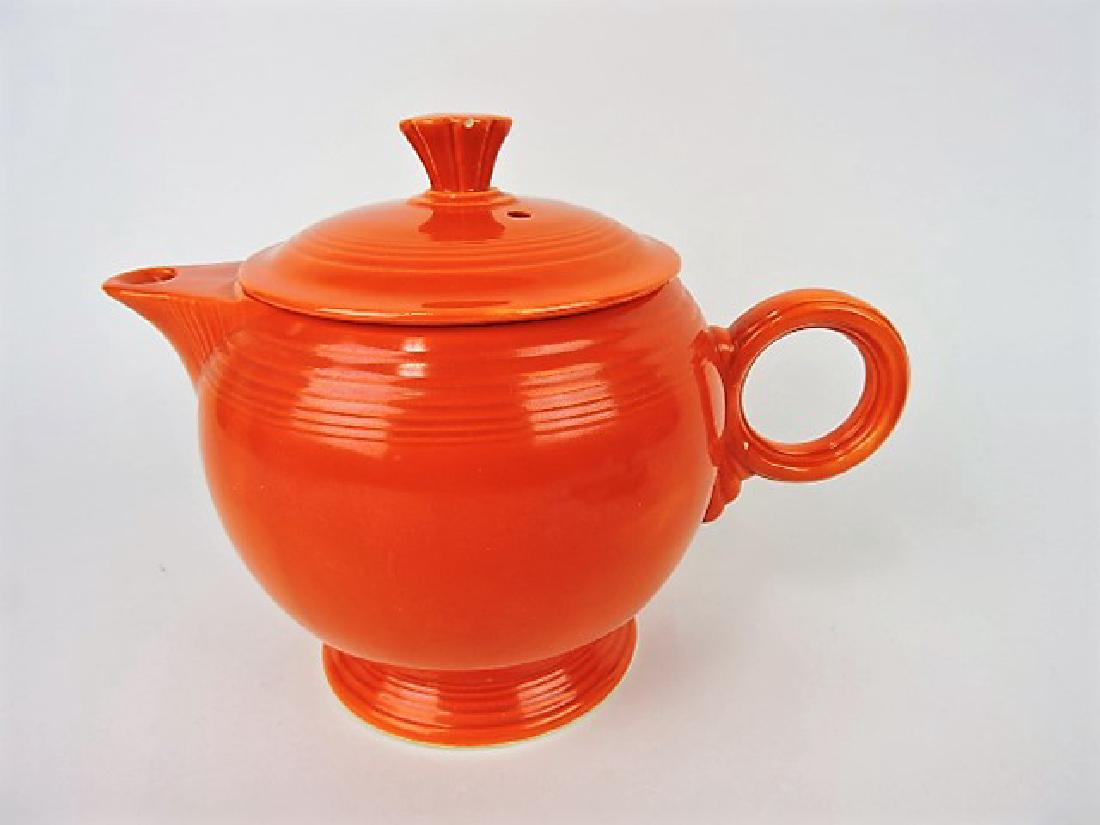 Fiesta large teapot,  red, nick to finial (1 of 1)