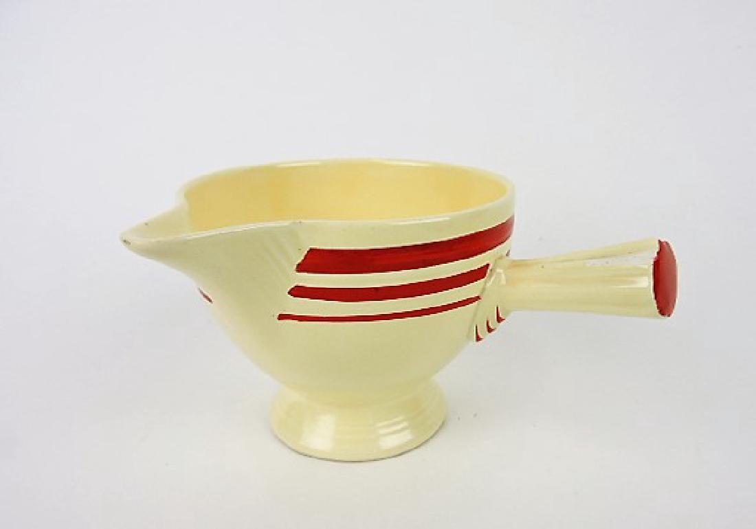 Fiesta stick handled creamer, RARE ivory with red (1 of 3)