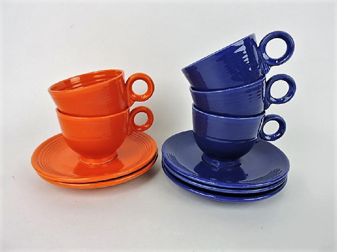 Fiesta cup & saucer group, all flat bottom cups, (1 of 1)