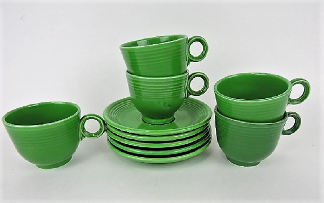 Fiesta cup & saucer group, 5 medium green (1 of 1)