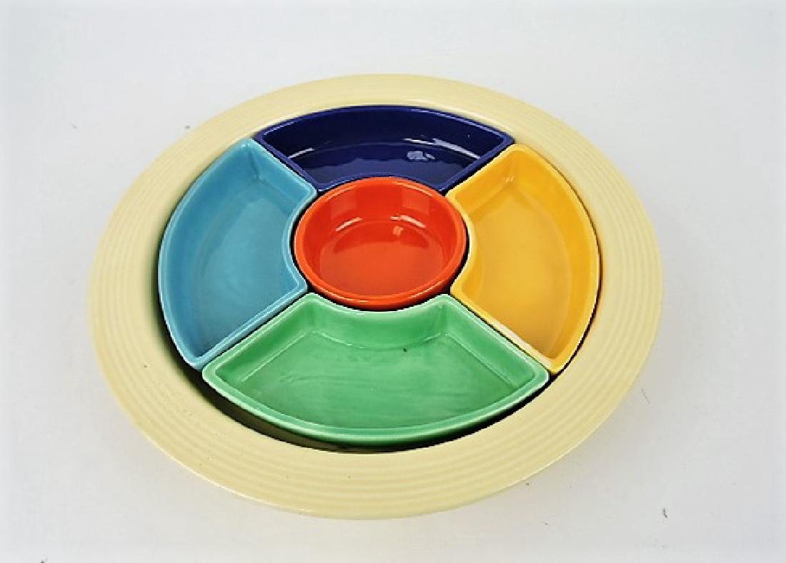 Fiesta relish tray, ivory tray, all 6 colors (1 of 1)