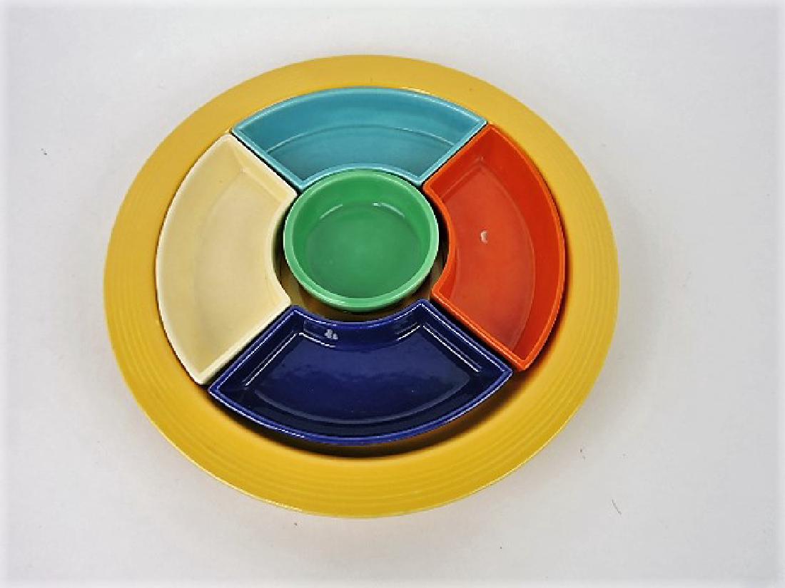 Fiesta relish tray, yellow tray, all 6 colors, (1 of 1)