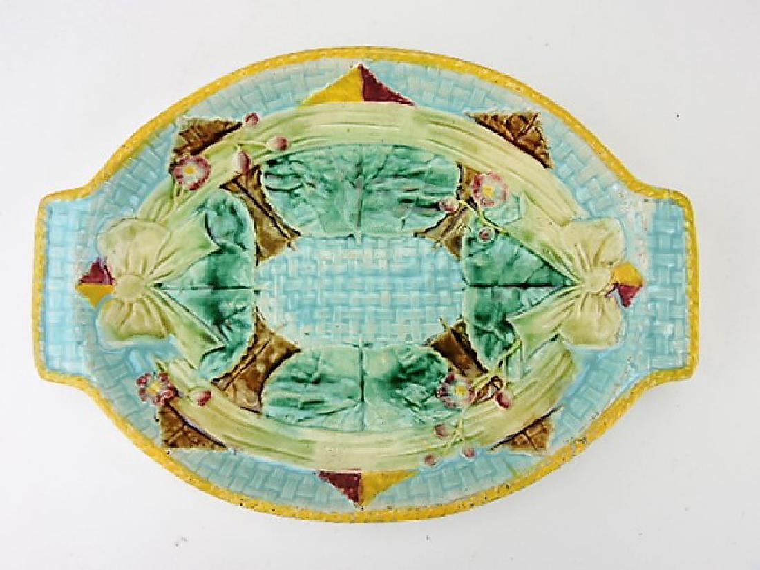Fielding ribbon and bow majolica platter, 13", (1 of 1)