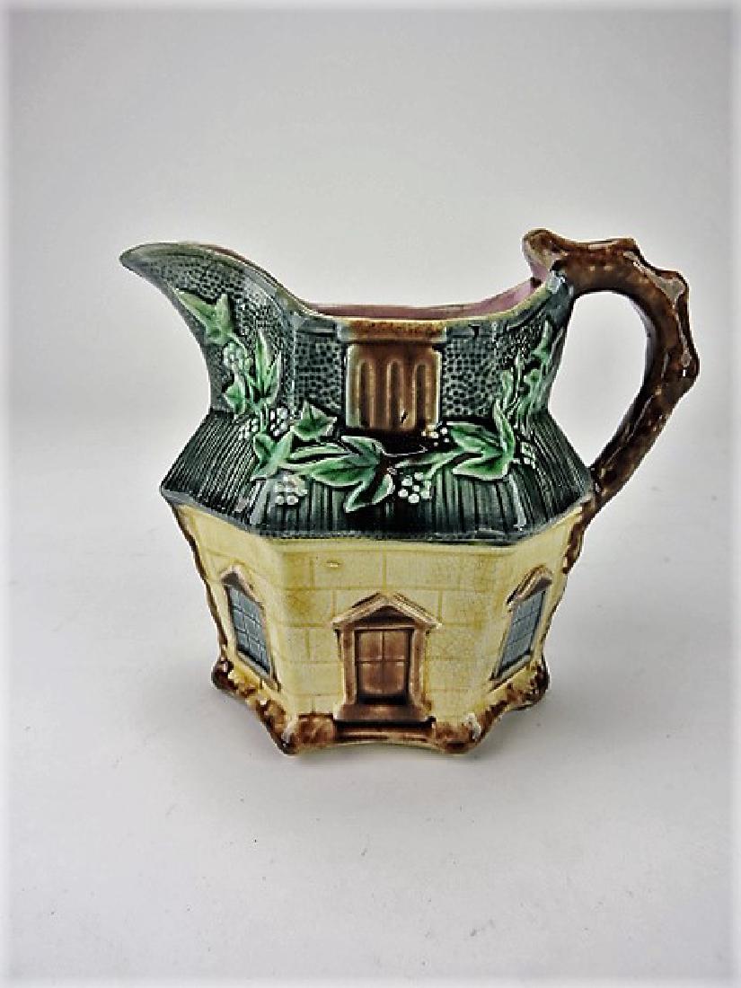 Majolica cottage pitcher, 6" (1 of 1)