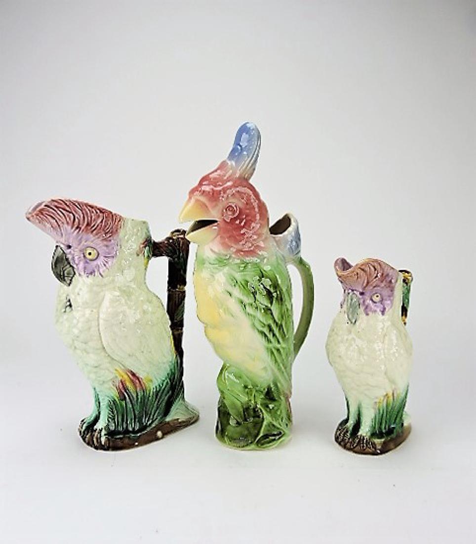 Majolica lot of 3 figural pitchers, various (1 of 1)
