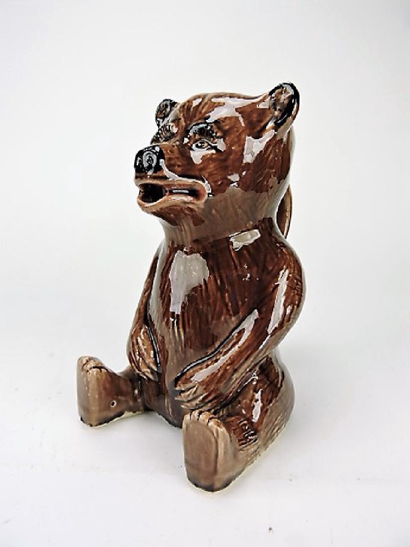 Majolica seated bear figural pitcher, 7 1/2" (1 of 1)