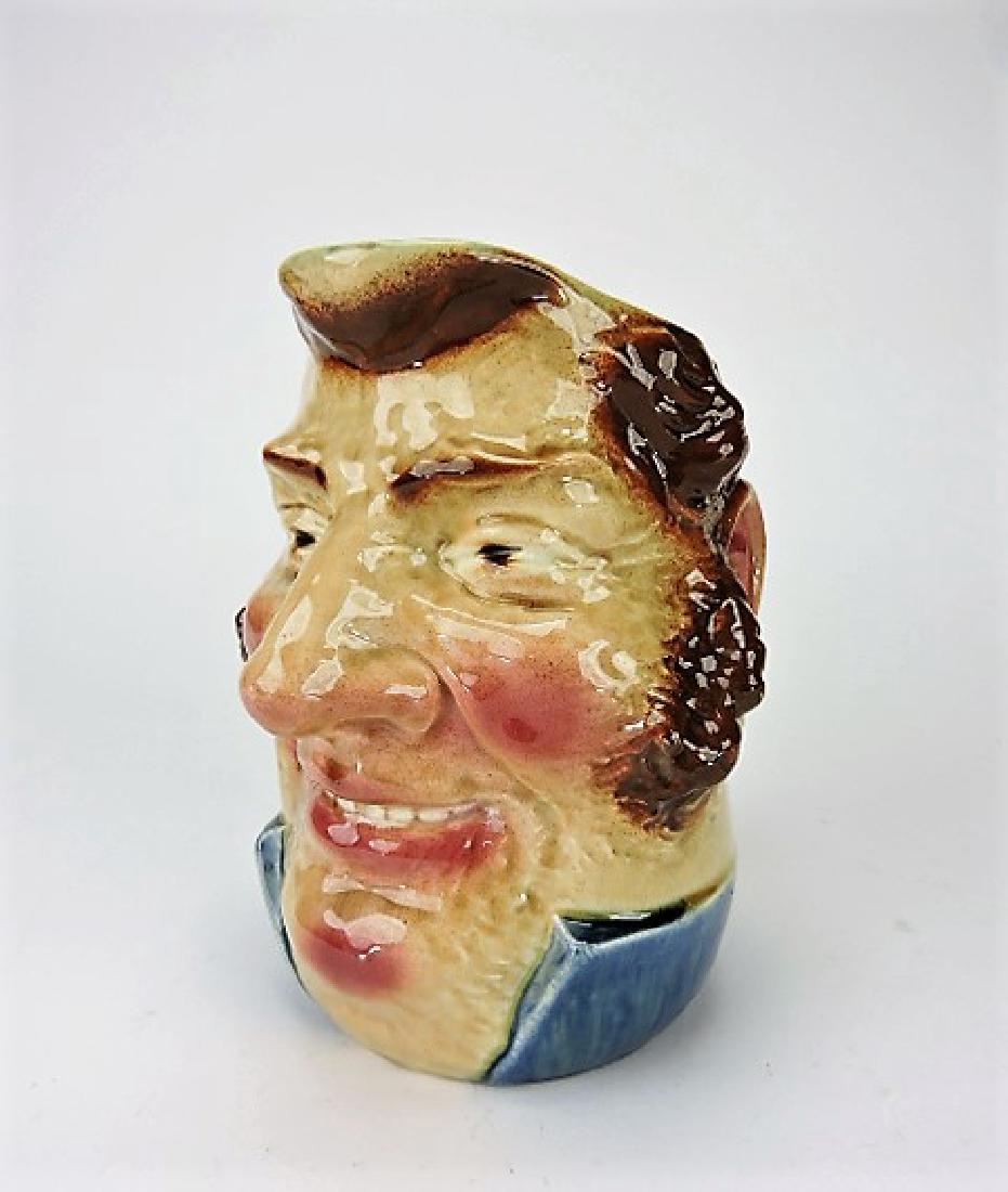 Sarreguemines majolica face jug #3257, 7 1/2": .