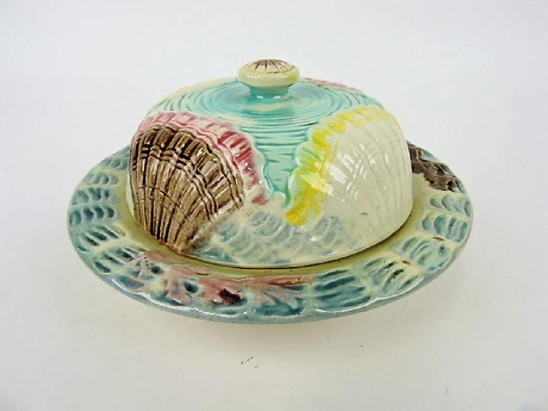 Majolica shells and waves butter dish (1 of 1)