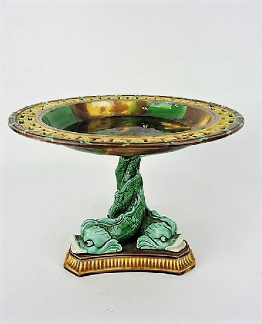 Majolica Wedgwood dolphin compote with (1 of 1)