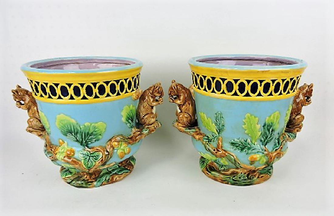 Contemporary pair of squirrel handled jardinières (1 of 1)