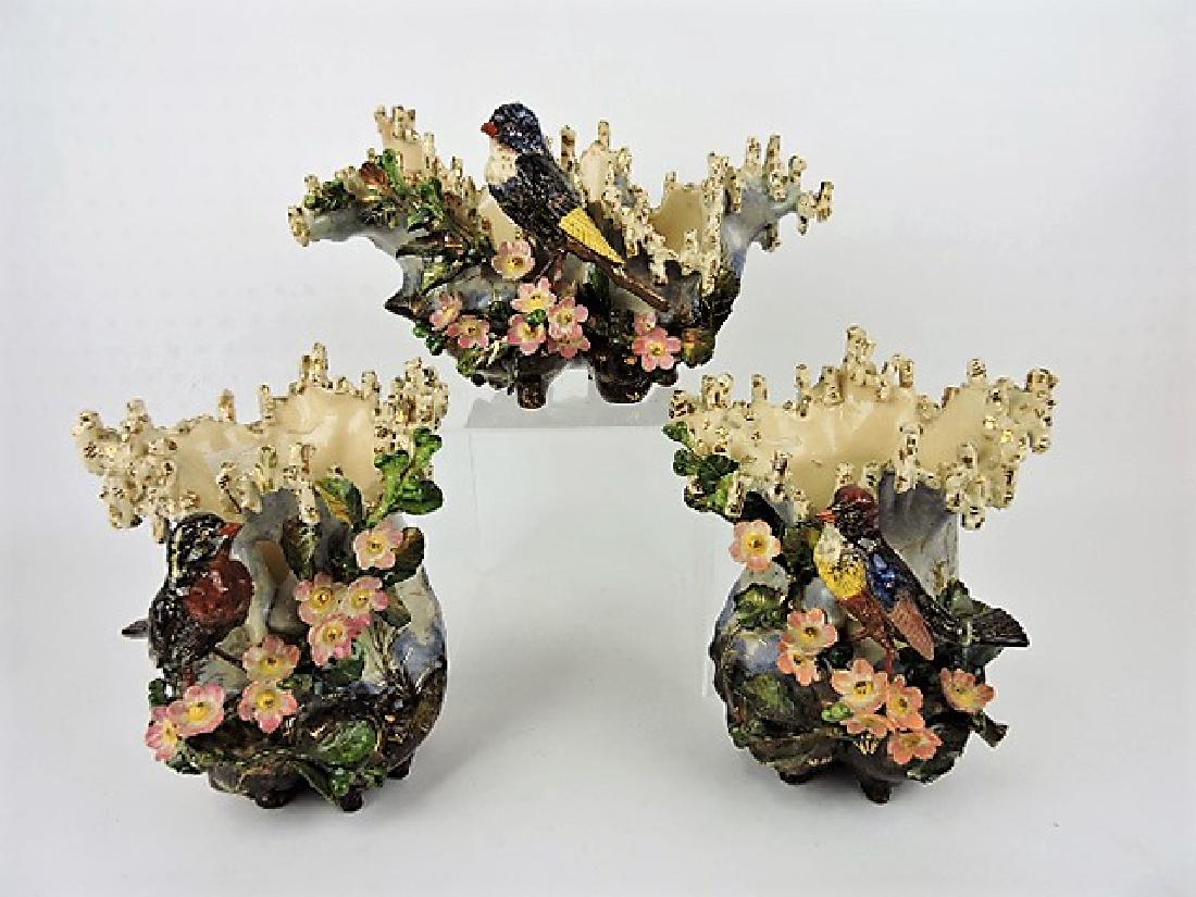 Majolica 3 pc garniture set, losses (1 of 1)