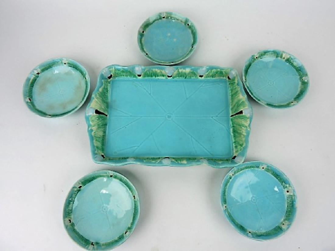 Holdcroft majolica pond lily 6 pc ice cream set, (1 of 1)