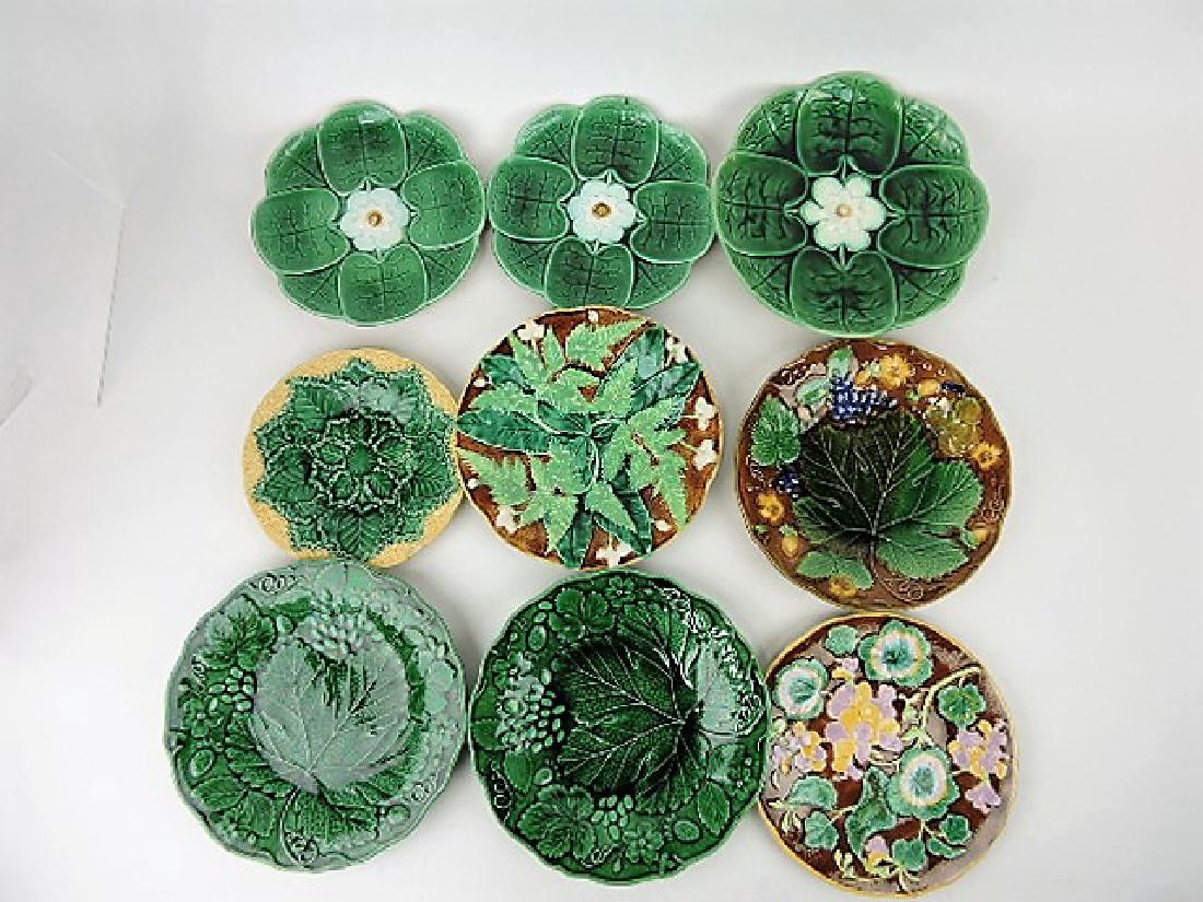 Majolica lot of 9 plates, various condition (1 of 1)