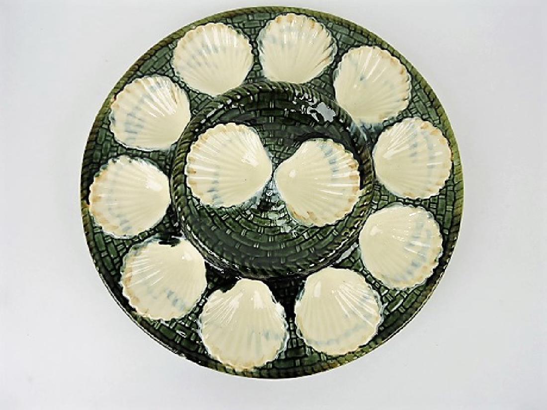 Longchamp majolica 13" oyster platter: .