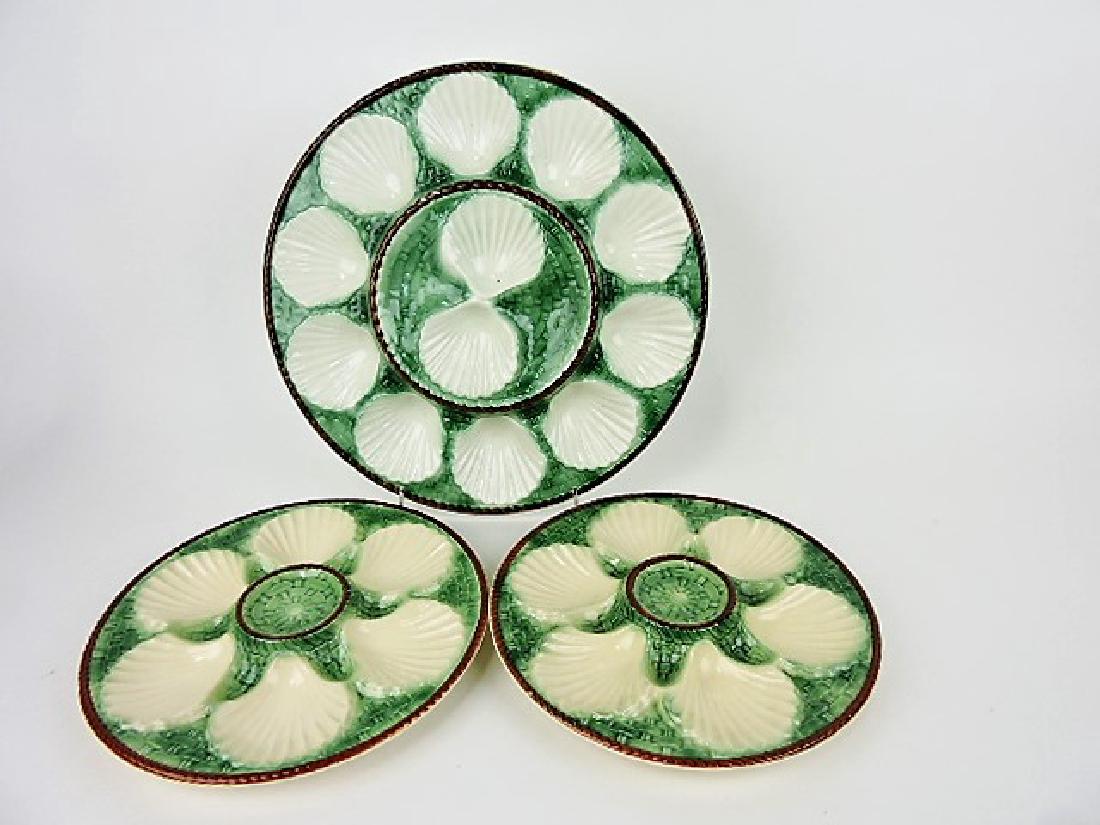 Majolica oyster platter 13" and 2 - 9 1/2" (1 of 1)