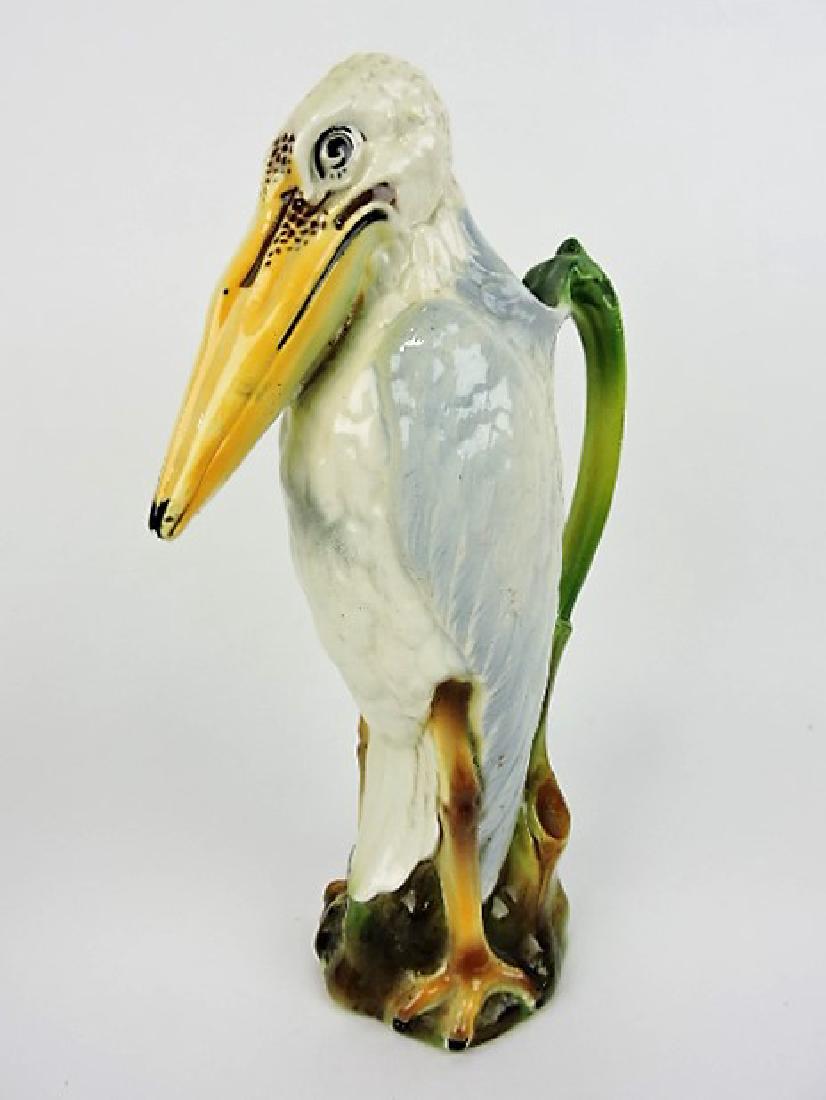 St. Clement marabou stork figural majolica (1 of 1)
