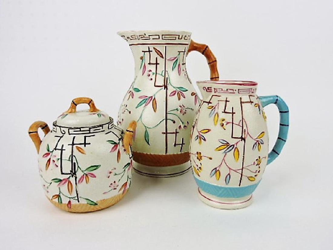 Brownhills Pottery lot of 3 majolica pieces, (1 of 1)