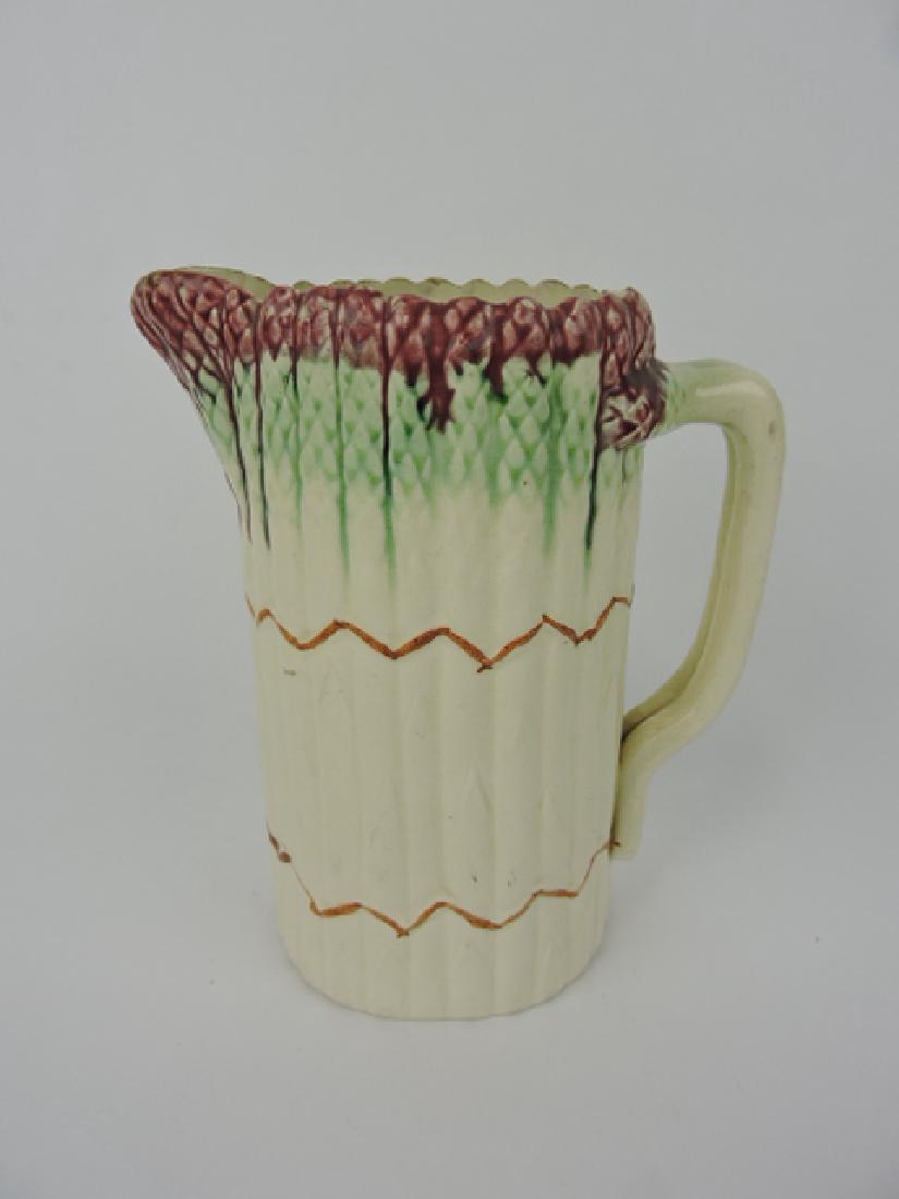 French majolica lot pitcher, rim wear, hair line, (1 of 1)
