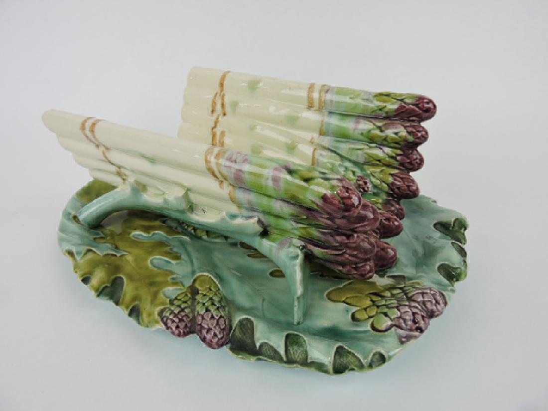 French majolica asparagus cradle and tray, 14 1/2" (1 of 1)