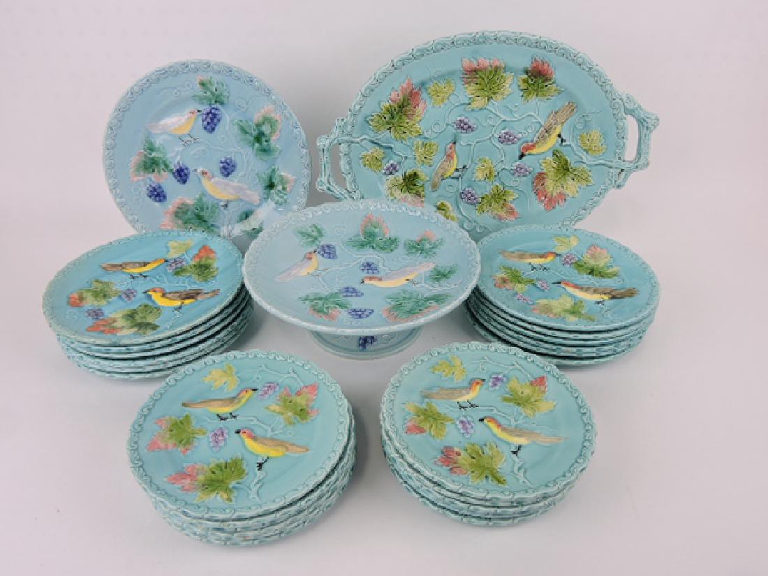 German majolica 27 piece dessert set- compute, (1 of 1)
