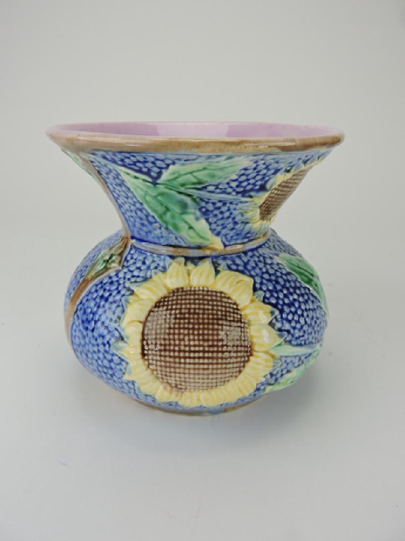 Etruscan majolica cobalt sunflower spittoon, 6" (1 of 1)