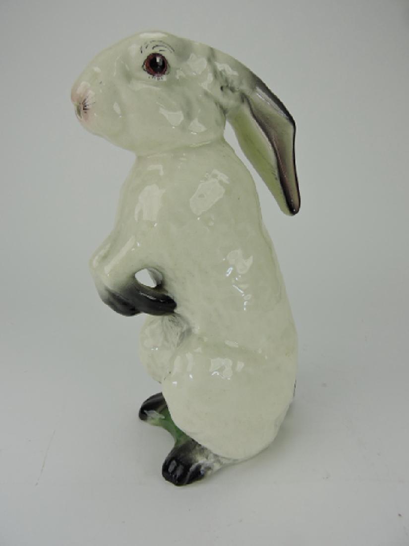 French majolica rabbit figural pitccher, ears form (1 of 1)