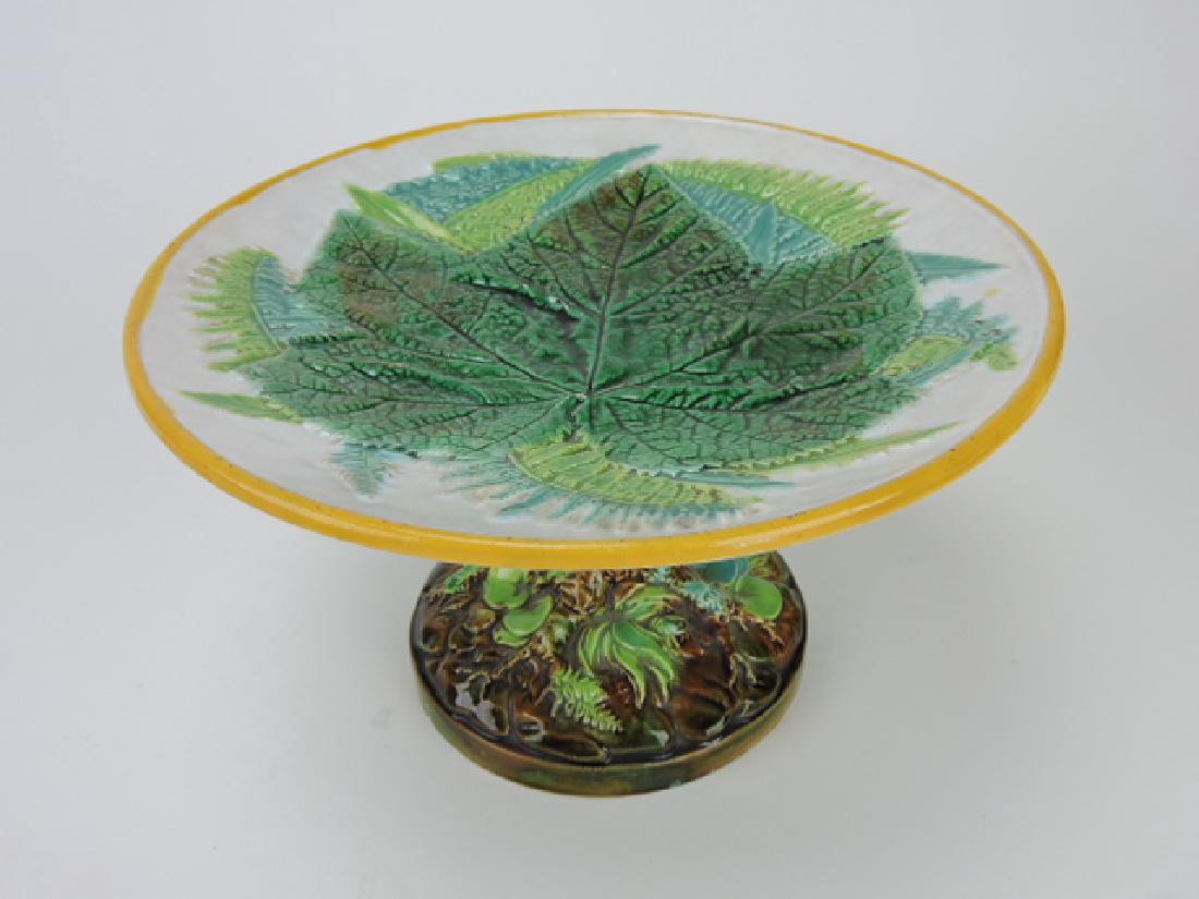 George Jones leaf and fern compote,: 8 1/2"d, 5" h