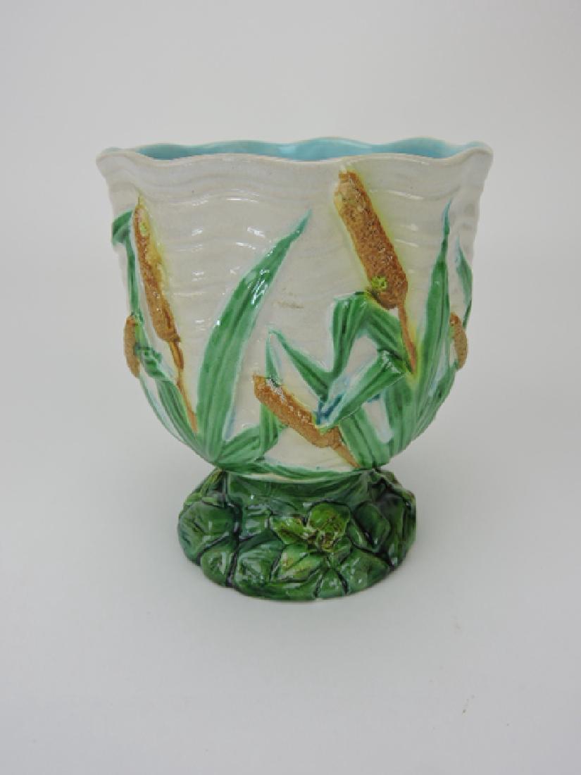 Royal Worcester majolica cattail and shell vase, (1 of 1)