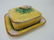 Majolica basketweave and shell sardine dish,