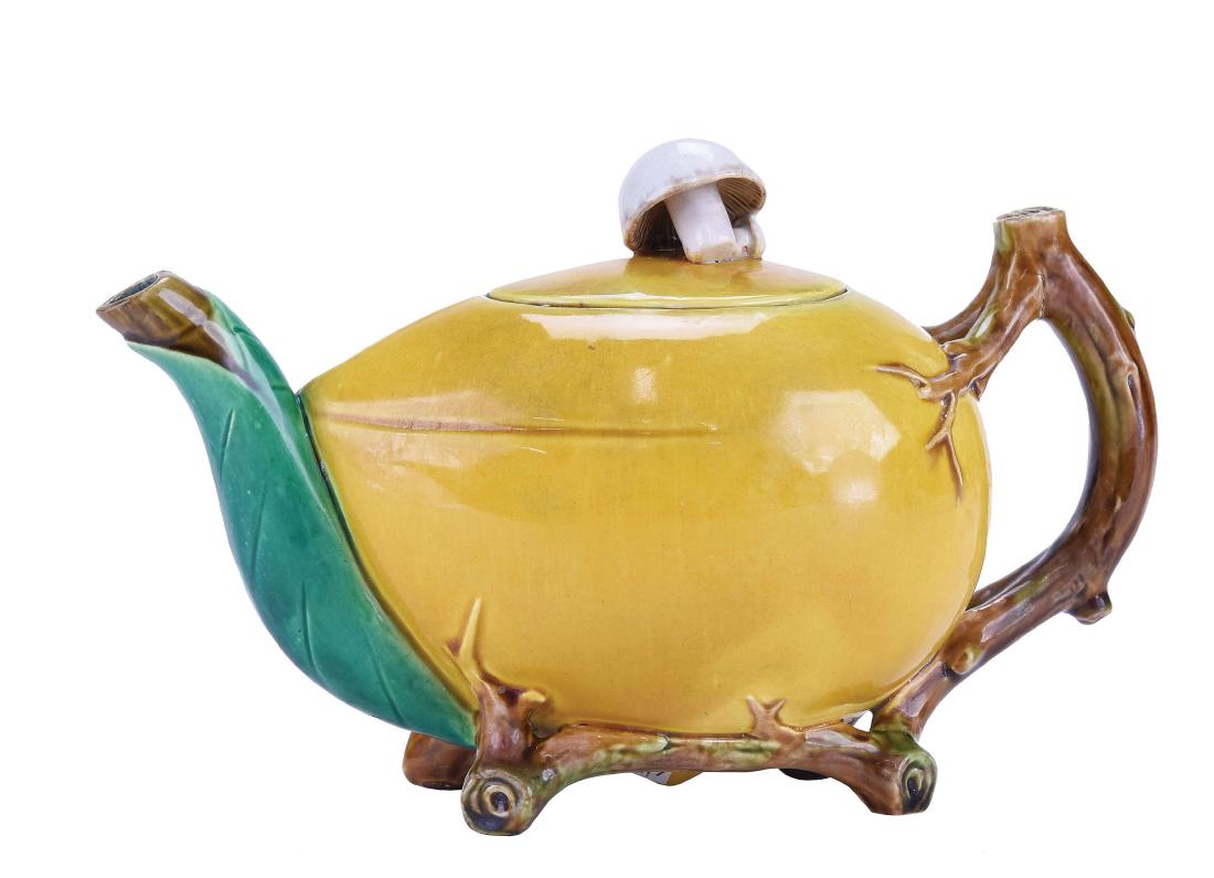 Rare Minton Majolica "Mushroom and Coconut"™ Teapot (1 of 1)