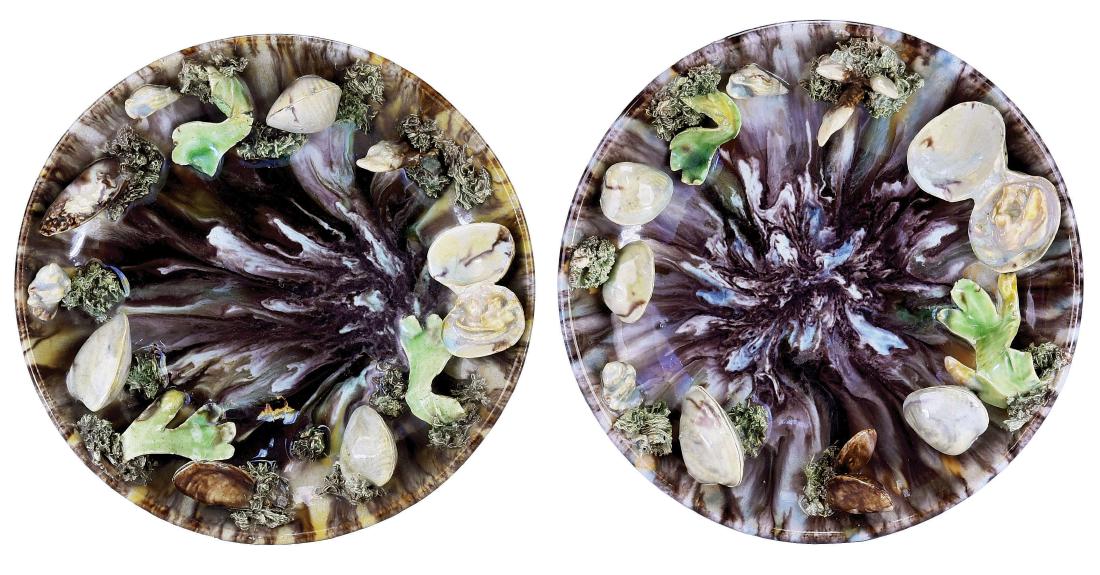 Pair of Raphael Bordalo Majolica Palissy Style (1 of 1)