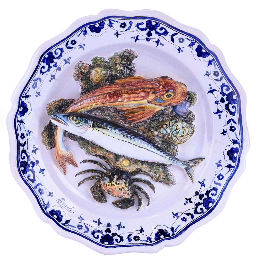 Rare Leon Brard Palissy "Fishes"™ Wall Plaque, (1 of 1)