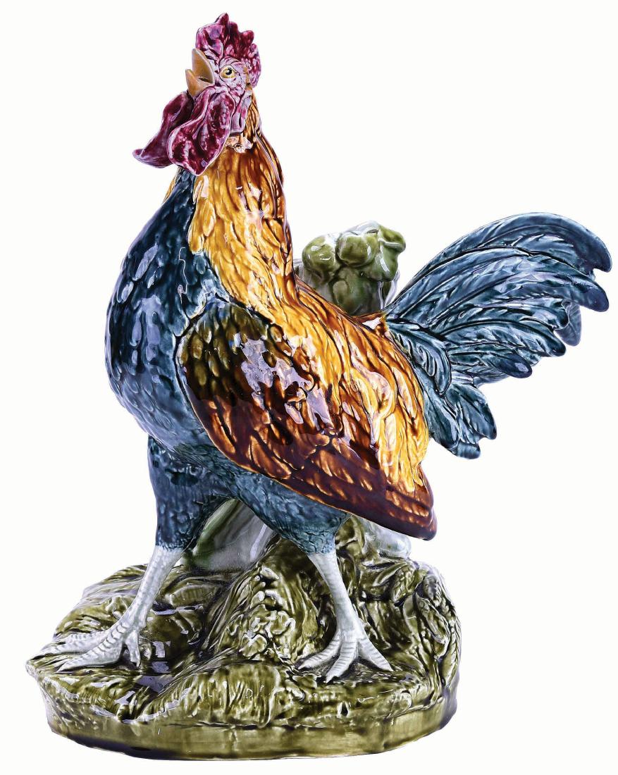 Choisy Le Roi Majolica Rooster Planter c.1880, (1 of 1)