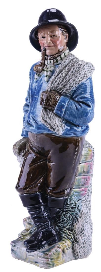 B&L Gesetz Majolica Fisherman Decanter c.1890, (1 of 1)