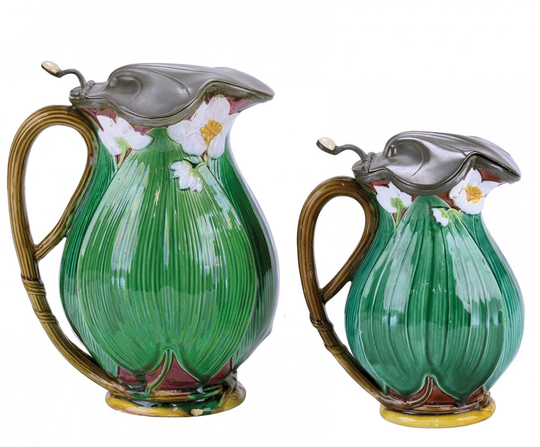 Two Minton Majolica "Lily Pad"™ Pitchers with (1 of 1)