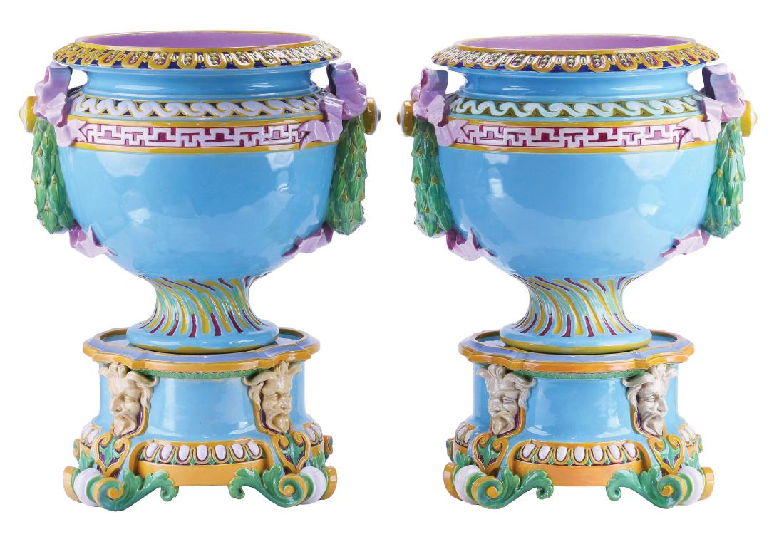 Pair of Matched Minton Majolica Jardiniere on (1 of 1)