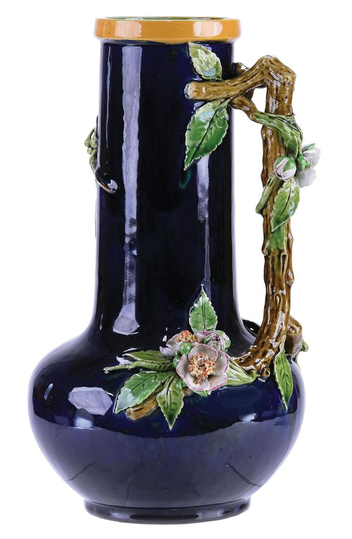 Minton Majolica Oriental Style Wild Rose Vase, (1 of 1)