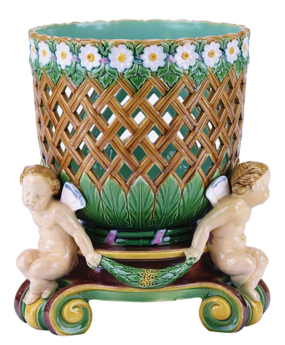 Very Rare Minton Majolica Flower Basket c.1865, (1 of 1)
