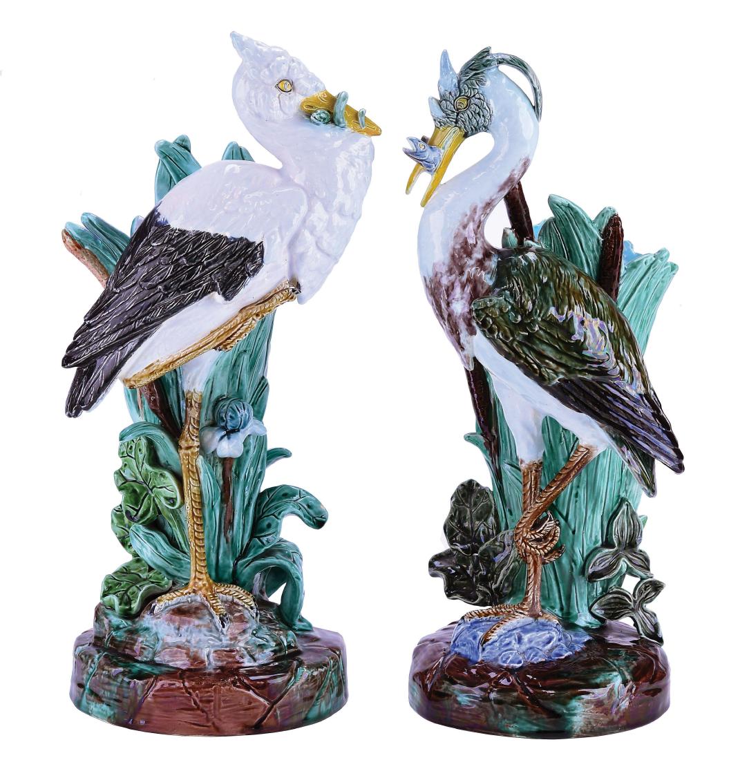 Rare Pair of Joseph Holdcroft Heron & Stork Mantle (1 of 1)
