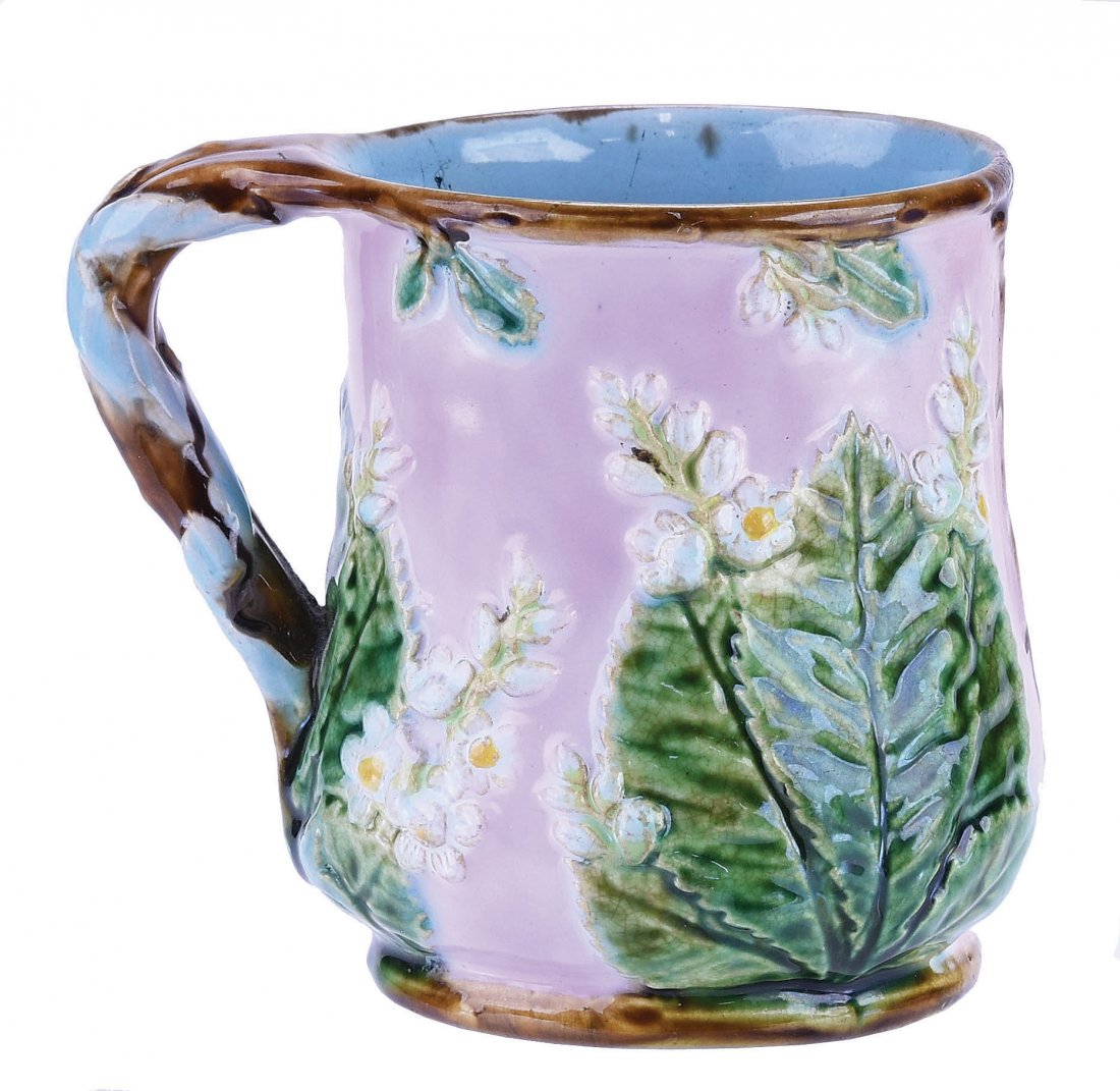 Rare George Jones Majolica Chestnut Mug c.1875, (1 of 1)